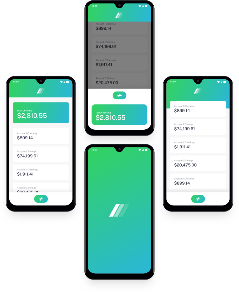 image of four smartphones that shows various digital wallets